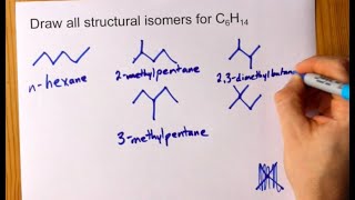 Draw all Structural Isomers of C6H14 hexane [upl. by Piers126]