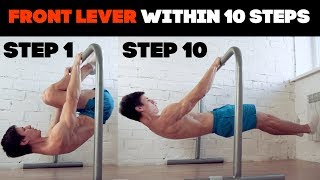 FRONT LEVER ALL STEPS OF PROGRESSION [upl. by Lenox5]