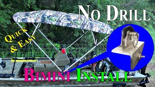 Cheap Bimini Top Install ON Grizzly Tracker 1754 SC Jon Boat [upl. by Aryek]