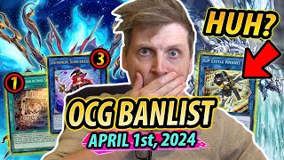 HUH  OCG Banlist APRIL 2024  DISCUSSION AND TCG IMPACT [upl. by Bertrando]