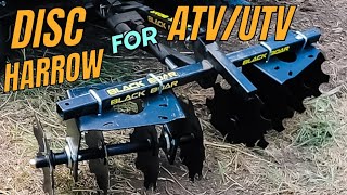 Disc Harrow for ATV or UTV  Black Boar Disk Harrow [upl. by Bartko178]