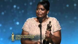 Octavia Spencer Wins Best Supporting Actress 84th Oscars 2012 [upl. by Nairde528]