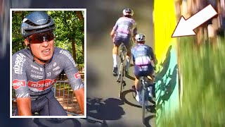 Jasper Philipsen Nearly Hits Wout van Aert into Barriers  Tour de France 2024 Stage 6 [upl. by Aeli]