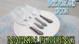 HOW TO WRAP FORK AND SPOON NAPKIN FOLDING [upl. by Lebiralc]