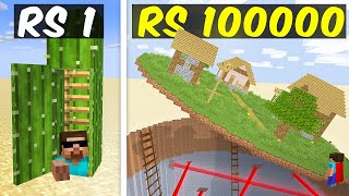 Rs1 vs Rs100000 SECRET BASE BUILD BATTLE IN MINECRAFT [upl. by Frierson]