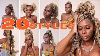 20 WAYS TO STYLE BOX BRAIDS  birthday hairstyles  Pinterest inspired  trendy  back to school [upl. by Flemings]