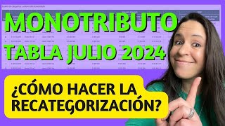 MONOTRIBUTO JULIO 2024 ​🔥​ ¿Por qué todos deben recategorizarse 😱​ [upl. by Abisha]