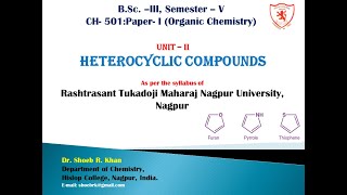 UNIT II  HETEROCYCLIC COMPOUNDS [upl. by Chi]