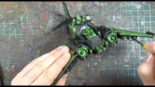 Warhammer 40k Dark Angels Ravenwing Dark Talon Painting Time Lapse Video [upl. by Neerroc]