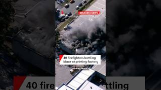 Firefighters battling printing factory fire at Moorebank Sydney [upl. by Deena]