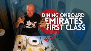 EMIRATES FIRST CLASS food review [upl. by Rowney]