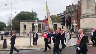 Orange March Walking past the cenotaph Southport 2024 [upl. by Haidebej]