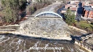 Flood footage Androscoggin River Maine [upl. by Notsgnik]