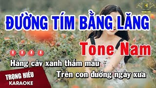 Karaoke Đường Tím Bằng Lăng Tone Nam Nhạc Sống  Trọng Hiếu [upl. by Aerdnaeel]