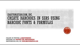 How to Create Barcodes in SSRS using BarcodeFonts and Font Formulas [upl. by Jereld]