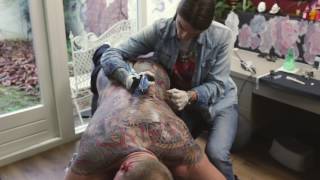 Dragon Backpiece Tattoo  final touch up session [upl. by Huberty]