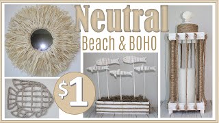 DOLLAR TREE BOHO BEACH DECOR DIYS  NEUTRAL SUMMER DECOR DIYS [upl. by Armand]