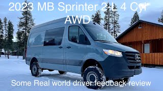 2023 Mercedes Benz Sprinter Owner feedback new 4cylinder high output diesel AWD 9Speed 144”WB [upl. by Elmira]