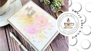 How to Add Color to your 3D Embossing Folders  Simon Says Stamp Roseville Bouquet [upl. by Ragg]