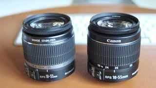 Canon EFS 1855mm f3556 IS I vs Versión II  Comparativa [upl. by Zenia]