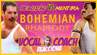 VOCAL COACH REACCIONA A BOHEMIAN RHAPSODY LA PELÍCULA  Realidad VS Mentira  VOZ de Mercury [upl. by Tija]