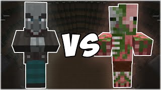 Vindicator vs Zombie Pigman Halloween Rematch  Minecraft Mob Battle [upl. by Euqinahc257]