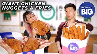 I Made Giant Chicken Nuggets And Fries For A Competitive Eater • Tasty [upl. by Ahsit]