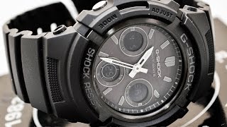 Casio GSHOCK AWGM100B1A REVIEW  How To Set Time  LIGHT DISPLAY [upl. by Innob603]