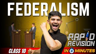 Federalism  10 Minutes Rapid Revision  Class 10 Civics 202324 [upl. by Sumetra]