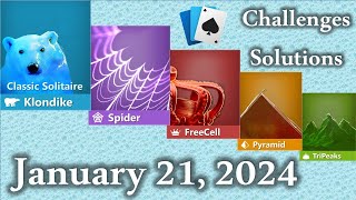 Microsoft Solitaire Collection January 21 2024 [upl. by Arabrab]