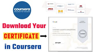 How to download Coursera Certificate with Proof  Download Your Certificate in Coursera [upl. by Mcilroy573]