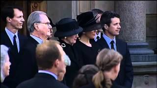 Danish Royal Family attend funeral of Mærsk McKinney Møller 2012 [upl. by Ahsinyd]