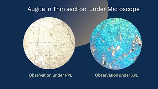 Augite pyroxene Thin section under microscope  Optical properties of a heavy mineral Mineralogy [upl. by Llenrup]