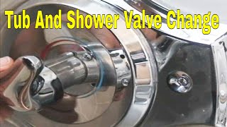 Tub And Shower Valve Change From Three Handle Too Single Handle Part 10 [upl. by Ylrrad641]