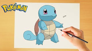 How to draw Squirtle  Step by step  Kanto  Pokémon  0007 [upl. by Anoy]