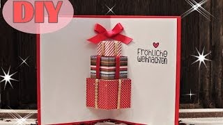 Weihnachtskarten selber basteln 7  Weihnachtsgeschenke  Christmas Card DIY [upl. by Idihc181]