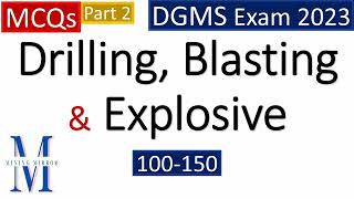 MCQs  Part 2  Drilling Blasting amp Explosive  Mate Foreman Blaster Sirdar Overman 2nd amp 1st [upl. by Christy]