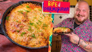 Parmigiana  Como fazer Bife à Parmegiana  Égua Doido [upl. by Neetsirhc]