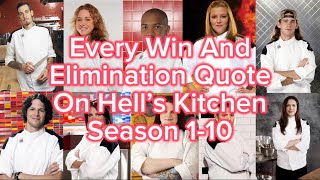 Every Win And Elimination Quote On Hell’s Kitchen S110  20ver [upl. by Zia]