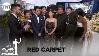 Cast of Parasite Red Carpet Interview  26th Annual SAG Awards  TNT [upl. by Tod793]