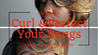 How to layer feathered bangsfringe with blowout method  Simple Hair Tutorial [upl. by Tubb]