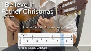 I Believe In Father Christmas by Greg Lake EASY Guitar Tab [upl. by Martelle]