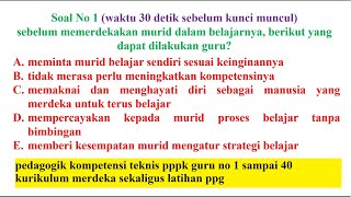 pedagogik kompetensi teknis pppk guru no 1 sampai 40 kurikulum merdeka sekaligus latihan ppg [upl. by Etnahsa]