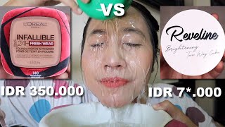 BATTLE BEDAK VIRAL TIKTOK amp WATERPROOF  LOREAL POWDER FOUNDATION VS REVELINE  Maria Soelisty [upl. by Huttan369]