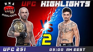 Alexander Volkanovski Vs Max Holloway 2  MMA Highlights  120620 [upl. by Dodson]