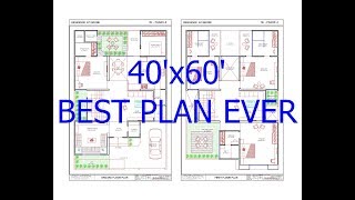 40x60 House Plan  East Facing  2 Story  G1  Visual Maker [upl. by Yahs74]