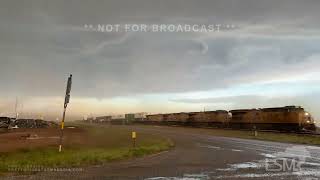 04232024 Abilene TX  Train derailed due to strong winds with a severe thunderstorm on Tuesday [upl. by Nedlog878]