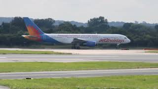 JET2 B757 TAKEOFF  MANCHESTER AIRPORT [upl. by Saloma]