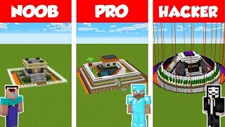 Minecraft NOOB vs PRO vs HACKER SAFEST HOUSE BUILD CHALLENGE in Minecraft  Animation [upl. by Marsiella]