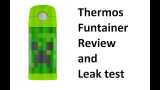 Thermos funtainer mincraft creeper review leak test [upl. by Balliol206]